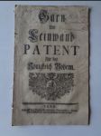 Garn- und Leinwand Patent für das Königreich Böhmen - náhled