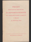 Projev presidenta republiky Dr. Edvarda Beneše na Staroměstském náměstí v Praze 16. května 1945 - náhled