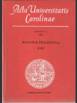 Acta Universitatis Carolinae,Slavica Pragensia XXV. - náhled