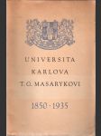 Universita Karlova T.G. Masarykovi - Projevy a přednášky - Praha-březen 1935 - náhled