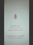 Okružní list O POKROKU NÁRODU.Populorum Progressio (Římské vydání) - PAVEL VI. - náhled
