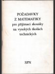 Požadavky z matematiky pro přijímací zkoušky na vysokých školách technických - náhled