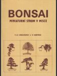 Bonsai - miniaturní strom v misce - (stručné pojednání o vzniku a pěstování bonsají) - katalog výstavy bonsají, Praha - náhled