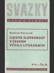 Lidová slovesnost v českém vývoji literárním - náhled