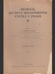 Sborník archivu ministerstva vnitra v Praze: Svazek XIII. - náhled