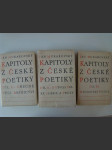 Kapitoly z české poetiky - 3 svazky. Díl I., Obecné věci básnictví, Díl II. K vývoji české poesie a prózy, Díl III. Máchovské studie - náhled