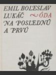 Óda na poslednú a prvú - náhled