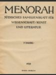 [Židovský magazín] Menorah Jüdisches Familienblatt für Wissenschaft / Kunst und Literatur, 1929 - náhled