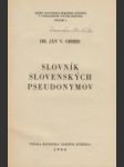 Slovník slovenských pseudonymov - náhled