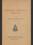 Litteraria historica slovaca I - II - náhled