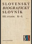 Slovenský biografický slovník K - L - náhled