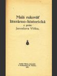 Malá rukoväť literárno- historická z prác Jaroslava Vlčka - náhled