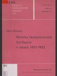 Politika československé buržoasie v letech 1921–1923 - náhled