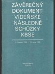 Závěrečný dokument Vídeňské následné schůzky KBSE. - náhled