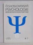 Československá psychologie: Časopis pro psychologickou teorii a praxi; ročník LIII, číslo 4 - náhled