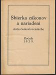 Sbierka zákonov a nariadení státu československého - 1929 - náhled