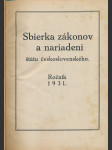 Sbierka zákonov a nariadení štátu československého - 1931 - náhled