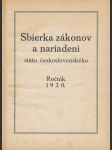 Sbierak zákonov a nariadení státu československého - 1930 - náhled