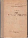 Dejiny slovenskej literatúry I. - náhled