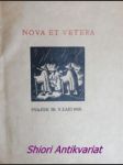 NOVA ET VETERA - svazek 30 v září 1918 - náhled