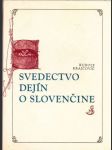 Svedectvo dejín o Slovenčine (veľký formát) - náhled