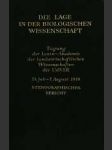 Die lage in der biologischen wissenschaft - náhled