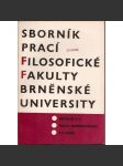 Sborník prací...roč. VII/1958, filosofická fakulta Brněnské university, řada uměnovědná F2 - náhled