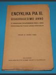 Encyklika Pia XI. Quadragesimo anno  O vybudování společenského řádu a jeho zdokonalení podle zásad evangelia - náhled