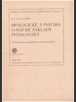 Biologické a psychologické základy pedagogiky - náhled