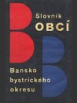 Slovník obcí banskobystrického okresu - náhled