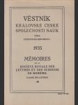 Věstník královské české společnosti nauk; ročník 1935 - náhled