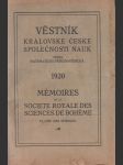 Věstník královské české společnosti nauk; ročník 1920 - náhled