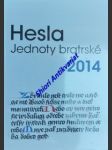 Hesla jednoty bratrské 2014 - náhled