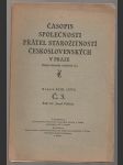 Časopis společnosti přátel starožitností českých v Praze ročník XLIII. číslo 3. - náhled