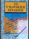 Co v slovnících nenajdete - sochová zdeňka / poštolková běla - náhled