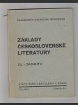 Základy československé literatury / díl básnictví - náhled
