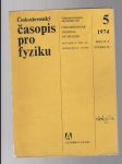 Československý časopis pro fyziku 5 / 1974 - náhled