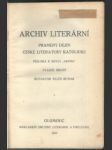 Archiv literární – prameny dějin české literatury katolické, svazek 2. - náhled