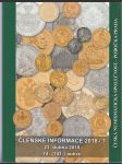 Členské informace 2018/1 - Česká numismatická společnost - náhled