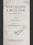 Boží slovo a boží syn - apologetické úvahy - klug j. - náhled