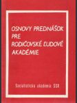 Osnovy prednášok pre rodičovské ľudové akadémie - náhled