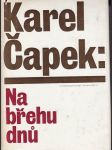 Na  břehu  dnů  / úvodníky, referáty, reportáže, denní zprávy, fejetony, entrefilety, causerie, povídky, bajky, aforismy, rozhlásky / - náhled