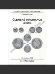 Česká numismatická spol., Členské informace 3/2003 - náhled