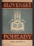 Slovenské pohľady 1952 č. 9. roč. 68. - náhled