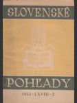 Slovenské pohľady 1952 č. 2. roč. 68. - náhled