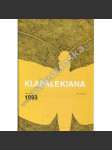 Klapalekiana, vol. 29, no. 1-2  (1993) - náhled