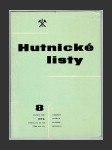 Hutnické listy 8/1976 - Ročník XXXI. - náhled