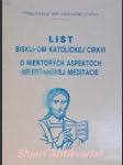 List biskupom katolíckej cirkvi o niektorých aspektoch kresťanskej meditácie - kongregácia pre vieroučné otázky - náhled