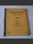 Ordinariátní list na rok 1912 - náhled