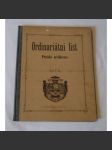 Ordinariátní list na rok 1872 - náhled